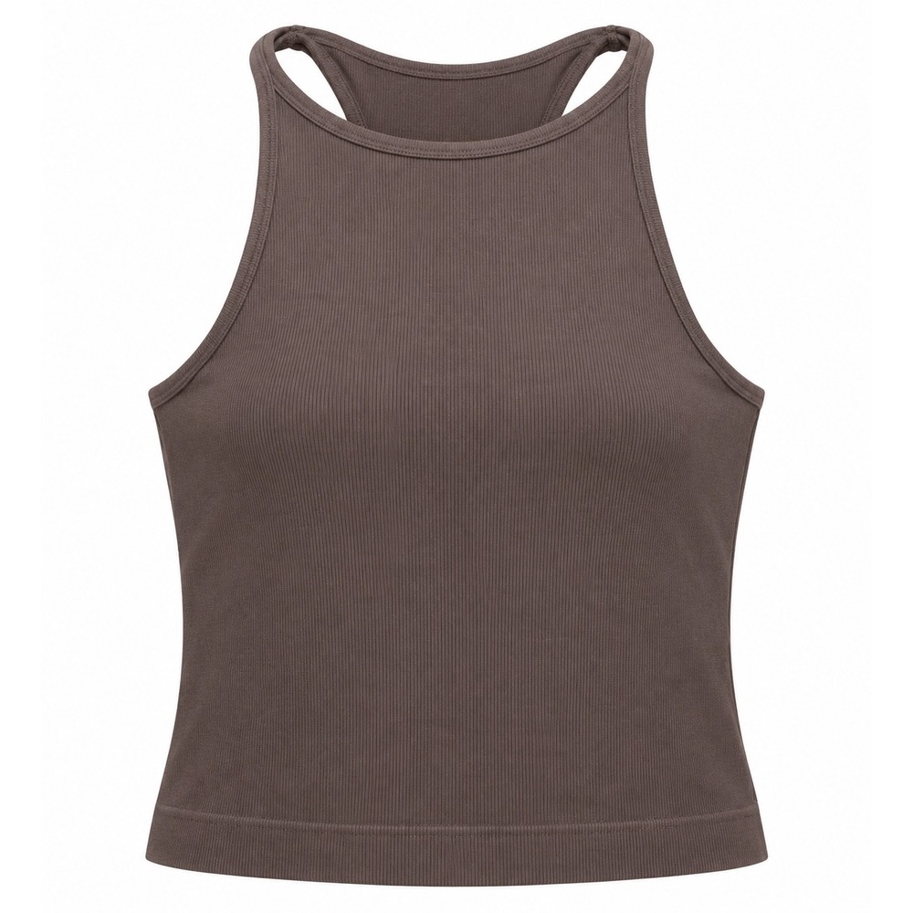 Free People Intimately Happiness Runs Crop Tank Ribbed Racerback Brown XS S